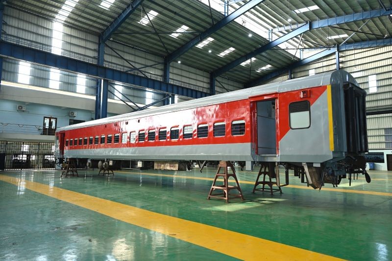 Painting works in progress at New Bongaigaon workshop under Northeast Frontier Railway. (Photo Courtesy: NFR CPRO)
